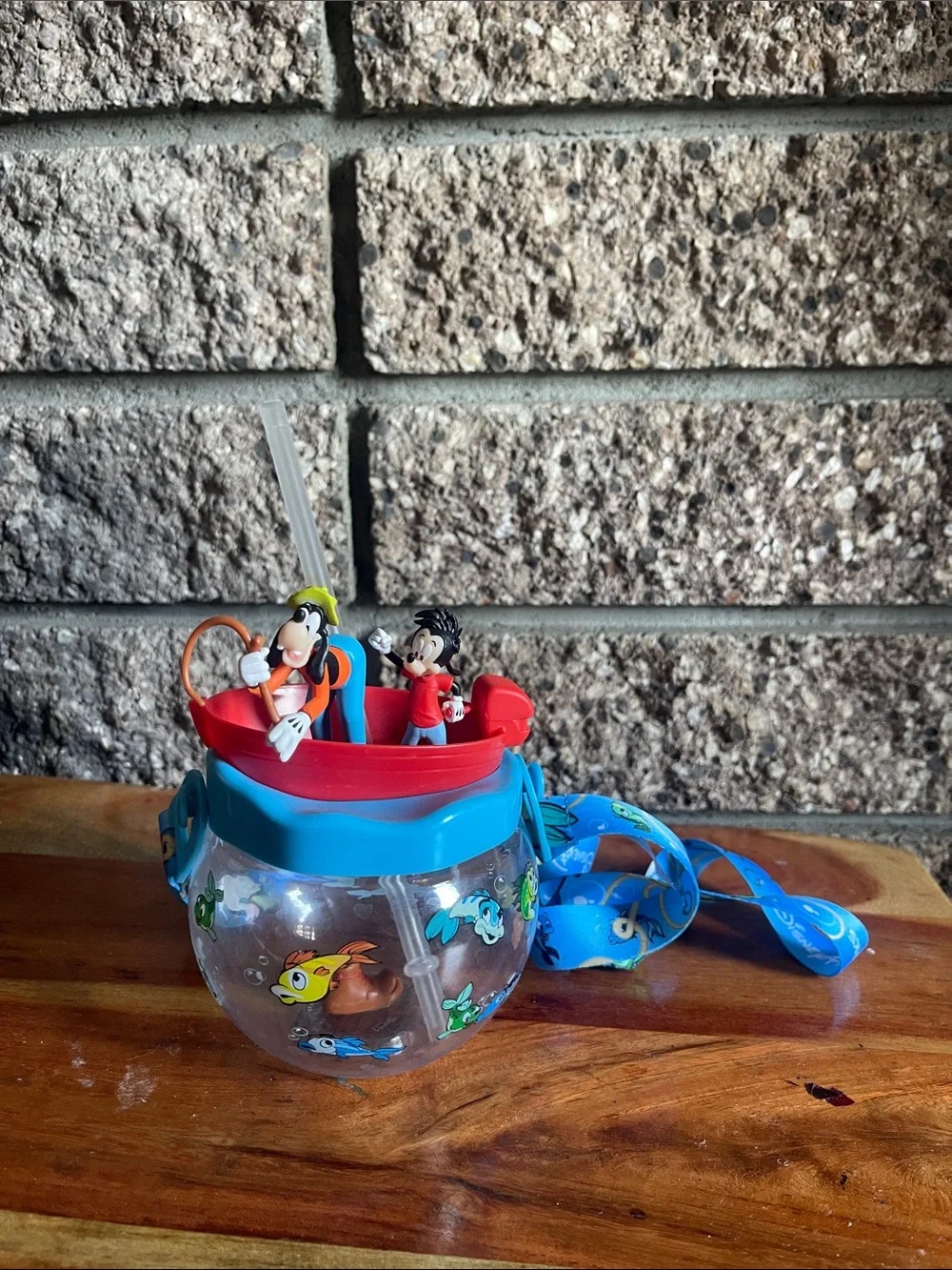 Disney Blue Fish-Themed Kids Sipper Cup with Red Boat Lid
